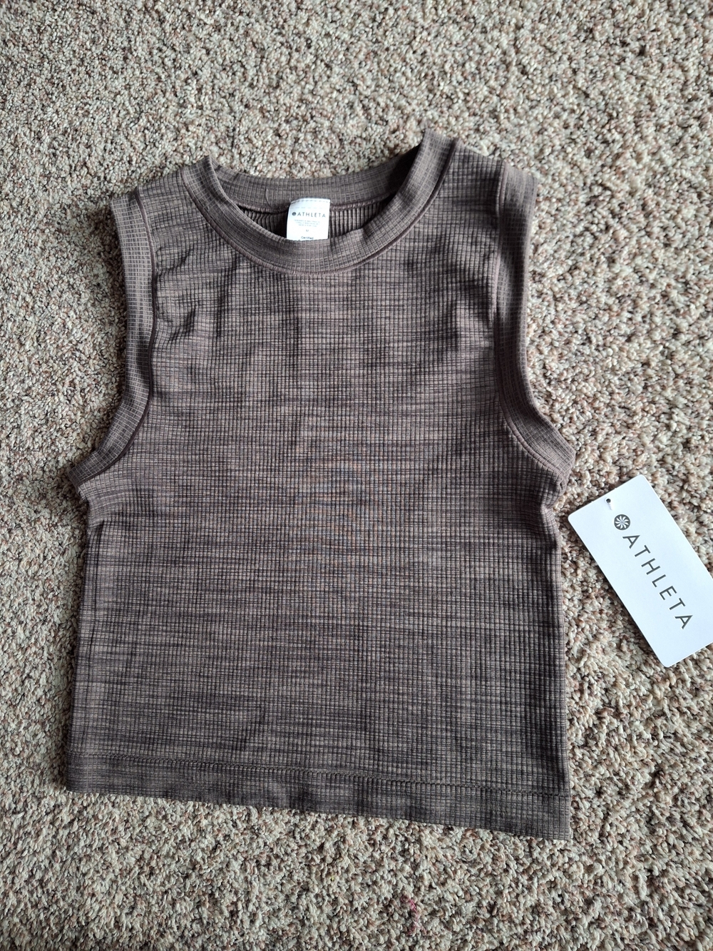 Athleta Ribbed Sleeveless Tank Top - Brown